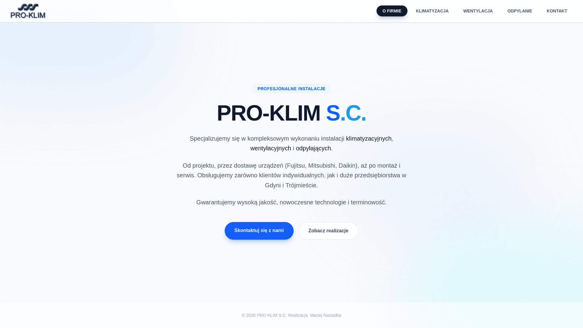 Pro-Klim Website - HVAC Services