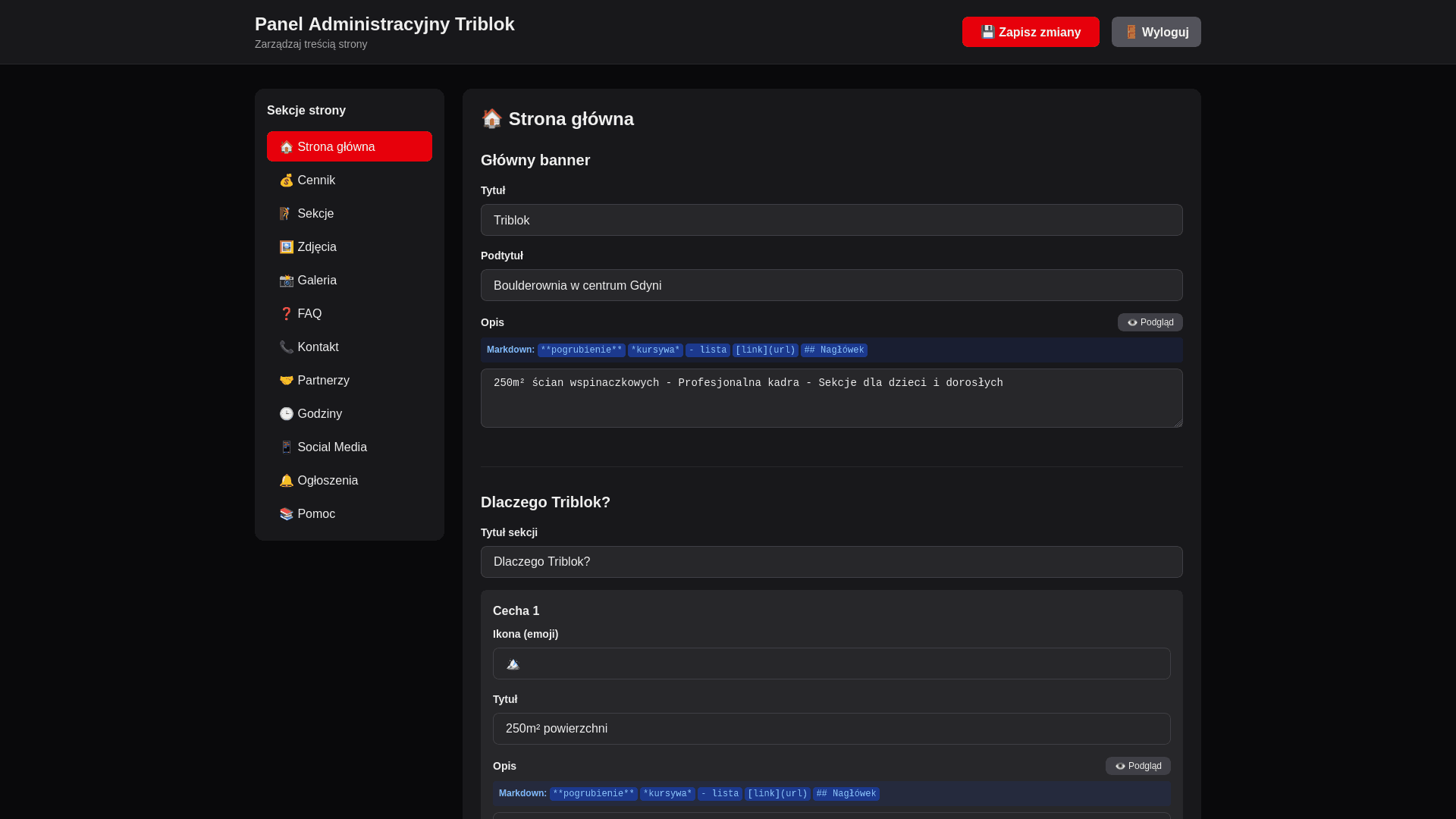 Custom CMS for Triblok Website
